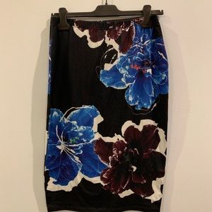 Topshop Floral Print Pencil Skirt
